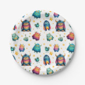 Assiettes En Carton Monstre Whimsical Motif Fête d'anniversaire pour e (Devant)