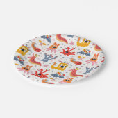 Assiettes En Carton Monstres amicaux de l'espace (Angle)