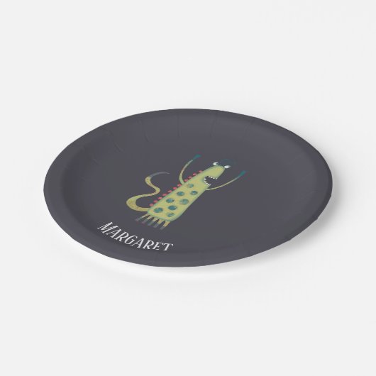 Assiettes En Carton Monstres mignons Personnalisé (Angle)