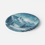 Assiettes En Carton Montagne d'hiver de neige (Angle)