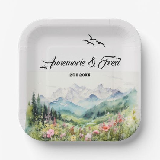 Assiettes En Carton Montagne et Fleur sauvage (Recto)