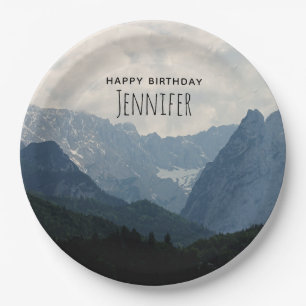 Assiettes En Carton Montagnes alpines Nature Photo Pays Anniversaire