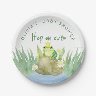 Assiettes En Carton Monter sur l'aquarelle Princess Frog Baby shower