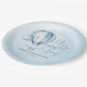 Assiettes En Carton Montez et partez ! Baby shower Blue Hot Air Balloo (Angle)