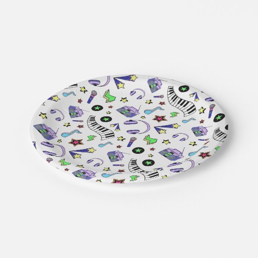 Assiettes En Carton Montez la musique (Angle)