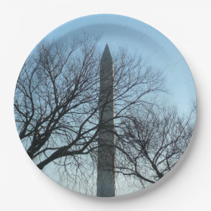 Assiettes En Carton Monument de Washington dans le paysage d'hiver I