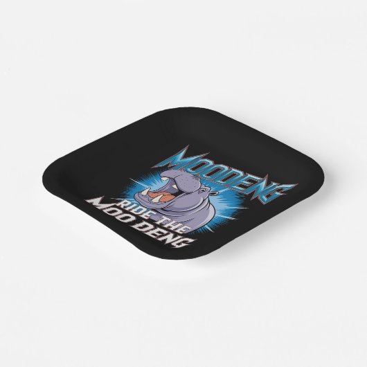 Assiettes En Carton MOO DENG Hippo Ride Le MOO DENG (Angulaire)