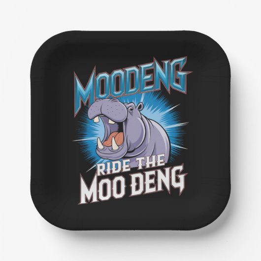 Assiettes En Carton MOO DENG Hippo Ride Le MOO DENG (Recto)