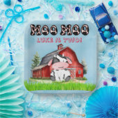 Assiettes En Carton Moo Moo Nom Est Deux Parti Anniversaire de enfant (Fête)