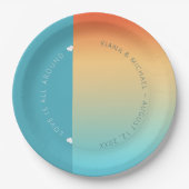 Assiettes En Carton Mood Gradient Mariage Ciel tropical ID741 (Devant)