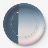 Assiettes En Carton Mood Gradient Mariage Prussian Sky ID741 (Devant)