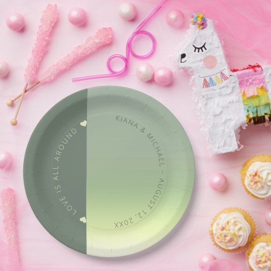 Assiettes En Carton Mood Gradient Mariage Spring Meadow ID741 (Fête)