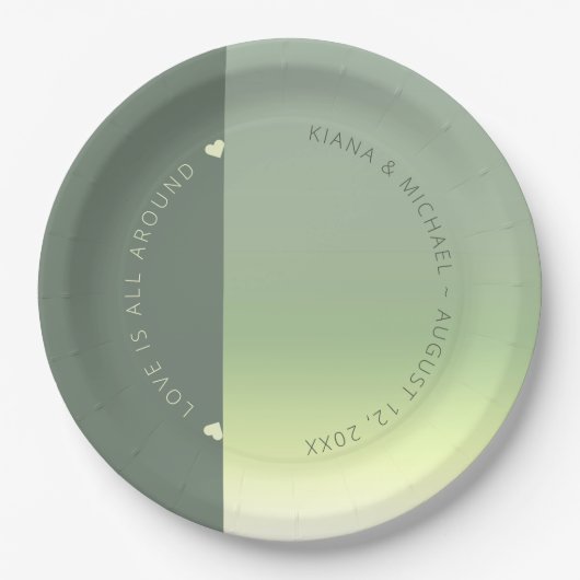 Assiettes En Carton Mood Gradient Mariage Spring Meadow ID741 (Devant)