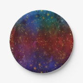 Assiettes En Carton Moody Ombre | Psychedélique Grunge Gold Stardust (Devant)