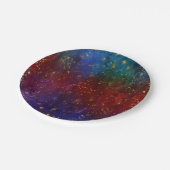 Assiettes En Carton Moody Ombre | Psychedélique Grunge Gold Stardust (Angle)