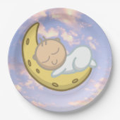 Assiettes En Carton Moon Baby Design (Devant)