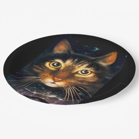 Assiettes En Carton MoonCat (Angle)