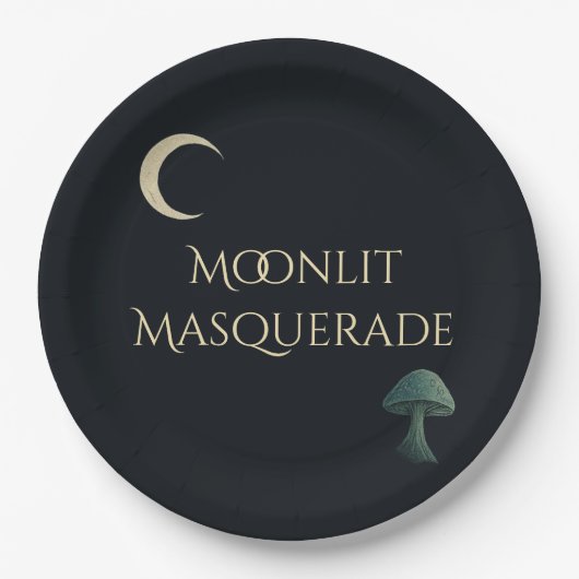 Assiettes En Carton Moonlit Masquerade Elegant Halloween (Devant)