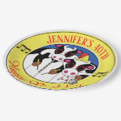 Assiettes En Carton Moosiciens Funny fête d'anniversaire (Angle)