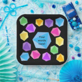 Assiettes En Carton Morceau arc-en-ciel personnalisé (Fête)