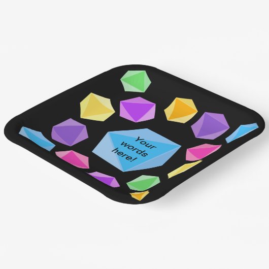 Assiettes En Carton Morceau arc-en-ciel personnalisé (Angulaire)