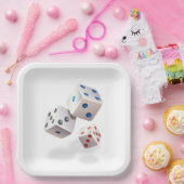 Assiettes En Carton Morceau blanc avec points colorés (Fête)