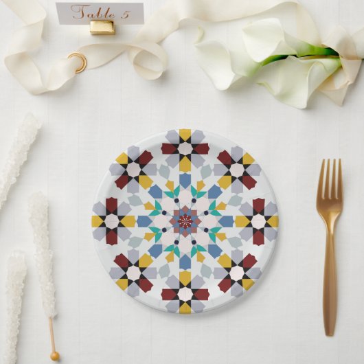 Assiettes En Carton Moroccan Zelije !Moroccan Zellige (Mariage)