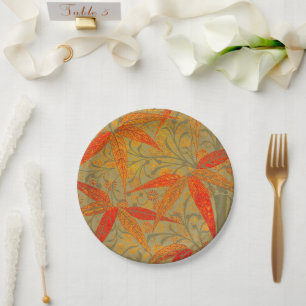 Assiettes En Carton Morris & Co. Motif Bamboo Godwin Orange et Sauge