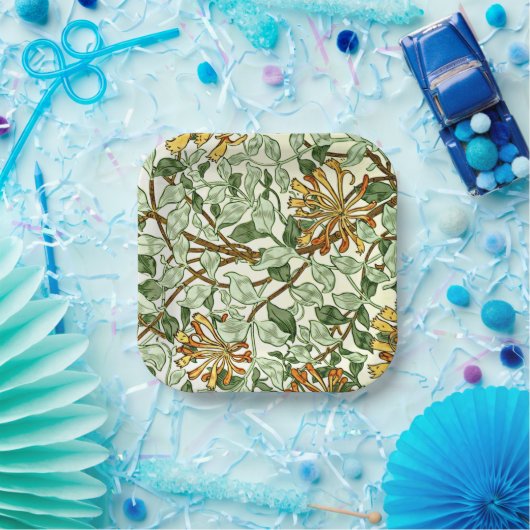 Assiettes En Carton Morris - Honeysuckie vert et or (Fête)