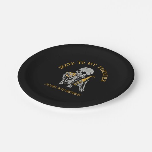 Assiettes En Carton Mort à mes 20 ans Squelette (Angle)