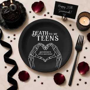 Assiettes En Carton Mort à Mes Ados Anniversaire 20 Ans Gothique Tenda