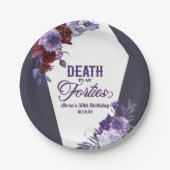 Assiettes En Carton Mort à mes quarante Floral 50e Anniversaire (Devant)