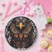 Assiettes En Carton Mosaic Eagle Portrait Coussin rond (Fête)