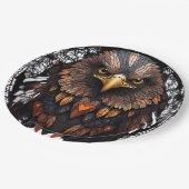 Assiettes En Carton Mosaic Eagle Portrait Coussin rond (Angle)