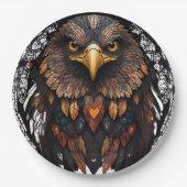 Assiettes En Carton Mosaic Eagle Portrait Coussin rond (Devant)