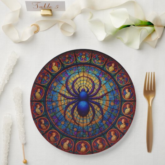 Assiettes En Carton Mosaic Spider (Mariage)