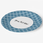 Assiettes En Carton Mosaïque bleue et blanche (Angle)