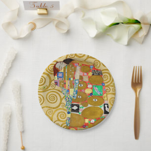 Assiettes En Carton Mosaïque d'accomplissement de Klimt : Frise vintag
