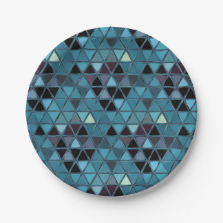 Assiettes En Carton Mosaïque en verre turquoise Sud-Ouest