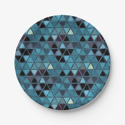 Assiettes En Carton Mosaïque en verre turquoise Sud-Ouest (Devant)