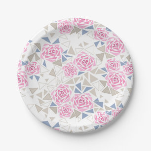 Assiettes En Carton Mosaïque, fleurs