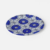 Assiettes En Carton Mosaïque marocaine d'art géométrique bleu Indigo (Angle)