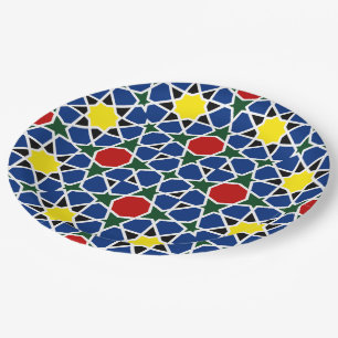 Assiettes En Carton Mosaïque marocaine Mosaïque géométrique Motif