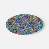 Assiettes En Carton Mosaïque multicolore (Angle)