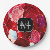 Assiettes En Carton Mosaïque rouge abstrait brillant parties scintilla (Devant)