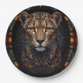 Assiettes En Carton Mosaïque verre tendu Cheetah Portrait (Devant)