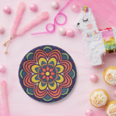 Assiettes En Carton mosaïques de fleurs (Fête)