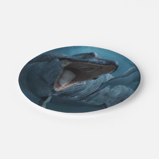 Assiettes En Carton Mosasaurus pourchasse le requin (Angle)