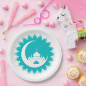 Assiettes En Carton Mosquée blanche en Crescent Moon Ramadan (Fête)