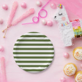 Assiettes En Carton Moss foncé Grandes vertes et blanches (Fête)